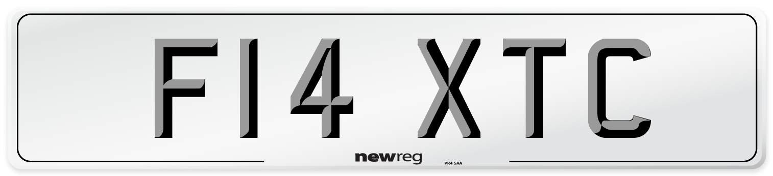 F14 XTC Number Plate from New Reg